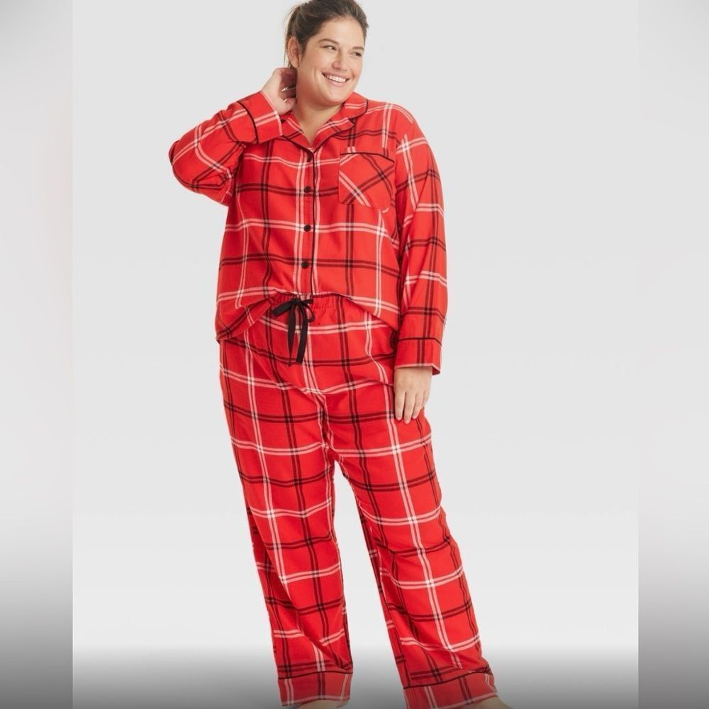 NWT Wondershop Red Plaid Pajama Set Plus Size 1X
